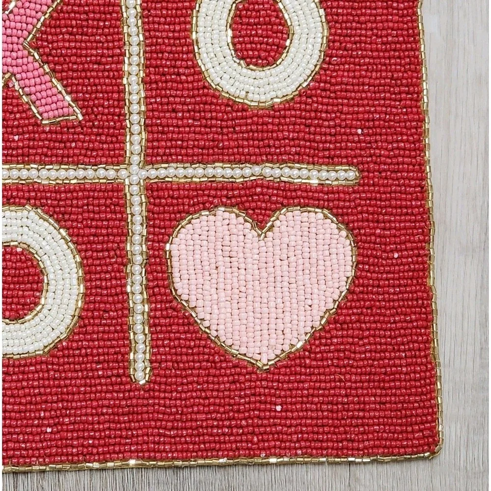 Valentines Day Hearts XOXO Beaded Placemat Charger Placemats 2 Pc‎ 14